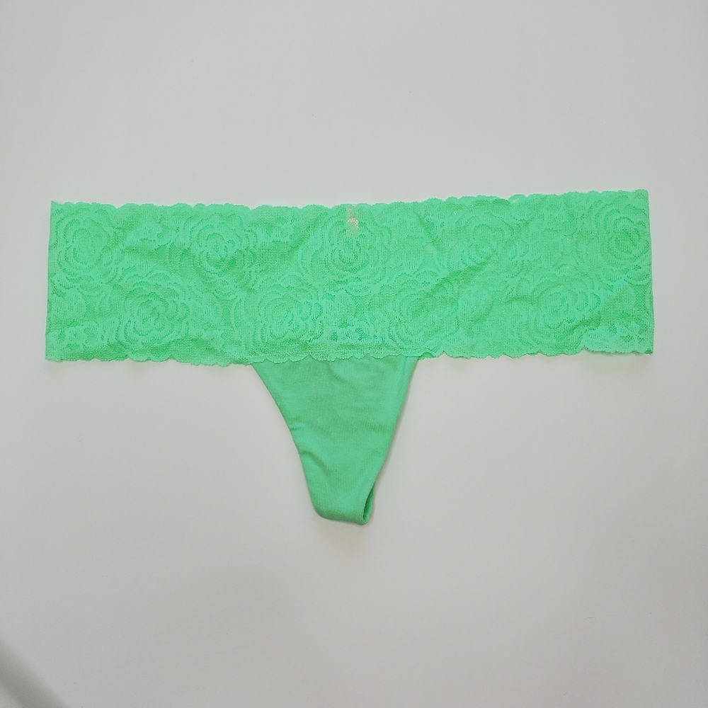 PINK Victoria's Secret Green Thong